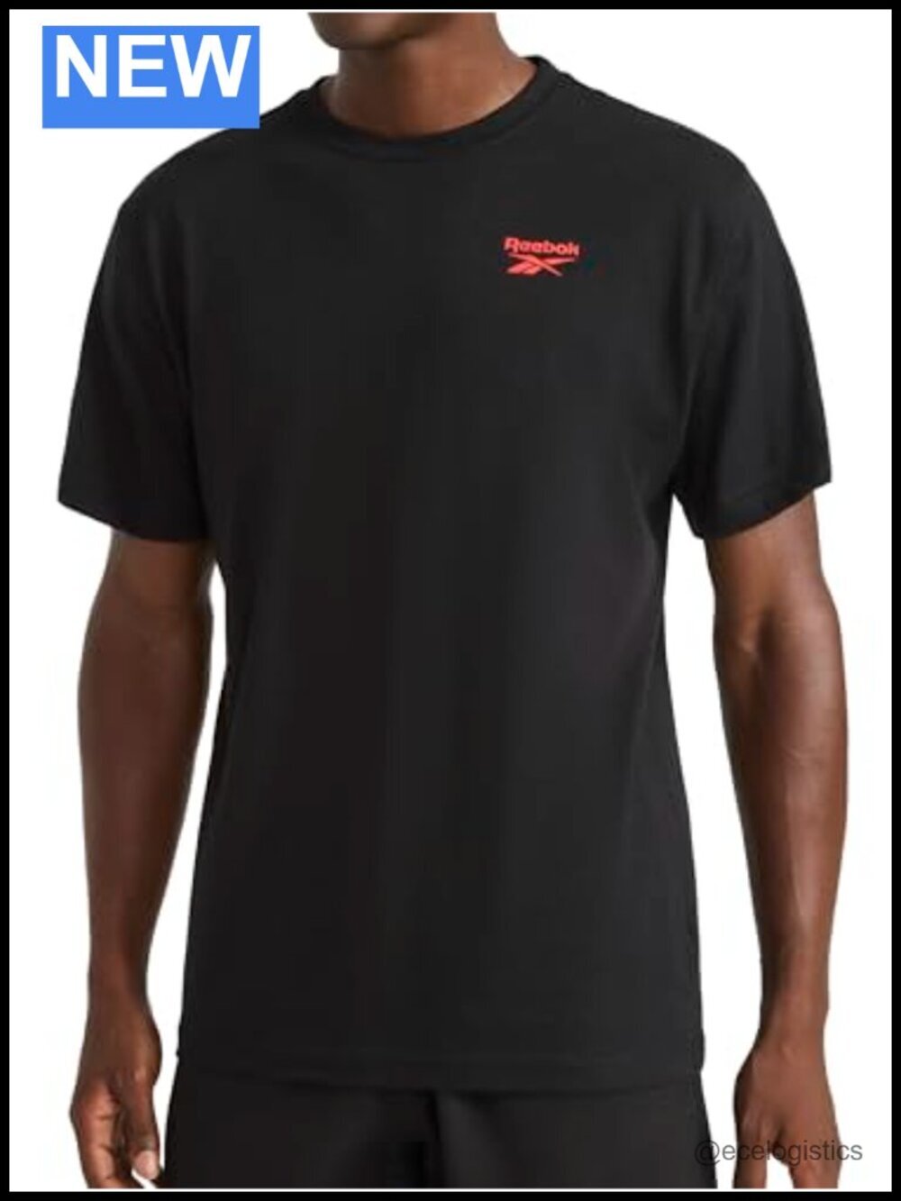 Reebok Phasic Graphic Crewneck T-Shirt, Standard Fit, Cotton Blend, Short Sleeve